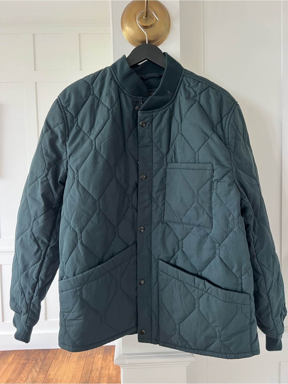 J.Crew Quilted Men's Jacket in Deep Navy Teal - midweight Layer Medium